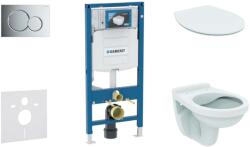 Geberit Duofix - Falra szerelhető szerelőkészlet, WC Alpha ülőkével, gomb Sigma01, fényes króm, csillogó króm 111.300. 00.5 ND2 (111.300.00.5 ND2)