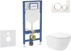 Geberit Duofix - Előfali szerelő készlet, Oudee Vortex WC és softclose ülőke, Sigma20 vezérlőgomb, fehér/aranyozott SANI11CA3176B (SANI11CA3176B)