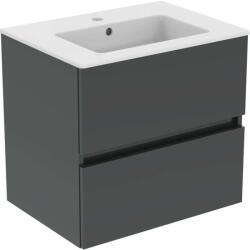 Ideal Standard Eurovit - Szekrény mosdóval, 55x60x44 cm, 2 fiókos, fényes szürke R0572TI (R0572TI)