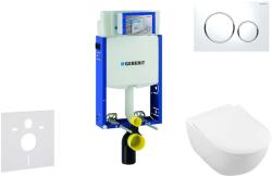 Geberit Kombifix - WC modul nyomógombos Sigma20, fehér/fényes króm + Villeroy Boch - WC és ülőkéje, DirectFlush, SoftClose, CeramicPlus 110.302. 00.5 NI4 (110.302.00.5 NI4)