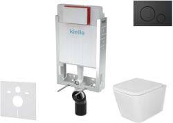 kielle Genesis - Falsík alatti szerelőkészlet, Arkas WC és softclose ülőkével, Gemini IV, vezérlőgombokkal matt/fekete 30505SZ37 (30505SZ37)