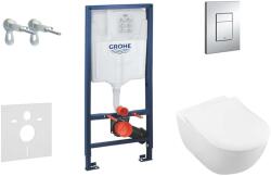 GROHE Rapid SL - Készlet fali beépítéshez, WC és ülőkével Subway 2.0, DirectFlush, SoftClose, CeramicPlus és Skate Cosmo gomb, króm 38528SET-KI (38528SET-KI)