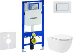 Geberit Duofix - Előfali szerelő készlet, Oudee Vortex WC és softclose ülőke, Sigma30 vezérlőgomb, fehér/matt fehér SANI11CA3189 (SANI11CA3189)