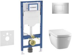 Geberit Duofix - Előfali szerelő készlet, TECEone WC és softclose ülőke, Sigma30 vezérlőgomb, fényes króm/matt króm SANI11CT1105 (SANI11CT1105)