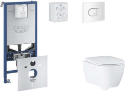 GROHE Rapid SLX - Készlet fali beépítéshez, WC, SoftClose ülőkével és Arena Cosmopolitan gombbal, alpesi fehér SANI11BB3116 (SANI11BB3116)