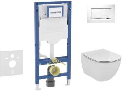 Geberit Duofix - Előfali szerelőkészlet, Tesi WC és softclose ülőke, Sigma30 vezérlőgomb, fehér/fényes króm SANI11CD3136 (SANI11CD3136)