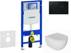 Geberit Duofix - Előfali szerelő készlet, Oudee WC és softclose ülőke, Sigma01 vezérlőgomb, fekete SANI11CA5133 (SANI11CA5133)