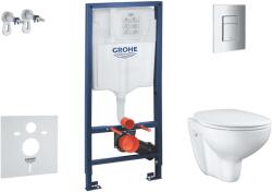 GROHE Solido - Készlet falra szerelhető, WC és ülőke Bau Kerámia, softclose, Even gomb, króm SANI15BB1100 (SANI15BB1100)