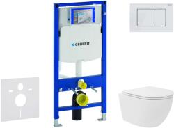 Geberit Duofix - Előfali szerelő készlet, kompakt WC Oudee Vortex és softclose ülőke, Sigma30 vezérlőgomb, fehér/matt fehér SANI11CA3167 (SANI11CA3167)
