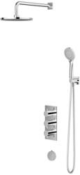 Omnires Y - Zuhanyszett rejtett kádtermosztáttal, túlfolyó töltettel, testtel, átmérő 25 cm, 5 vízsugár, króm SYSYS01XCR (SYSYS01XCR)