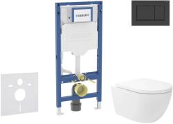 Geberit Duofix - Előfali szerelő készlet, Oudee Vortex WC és softclose ülőke, Sigma30 vezérlőgomb, matt fekete/fekete SANI11CA5144B (SANI11CA5144B)