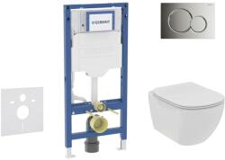 Geberit Duofix - Előfali szerelő készlet, Tesi WC és softclose ülőke, Sigma01 vezérlőgomb, fényes króm SANI11CD1109 (SANI11CD1109)