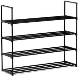 Artium Cipőszekrény, 4 polccal, fekete fém (GD-406_BK)