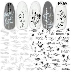  Körömmatrica - F565 black white