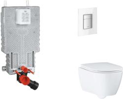 GROHE Uniset - Készlet fali beépítéshez, WC, SoftClose ülőkével és Skate Cosmopolitan gombbal, Moon White SANI15BB3115 (SANI15BB3115)