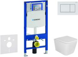 Geberit Duofix - Előfali szerelő készlet, Arkas I WC és softclose ülőke, Sigma30 vezérlőgomb, fehér/matt fehér SANI11CA3156 (SANI11CA3156)
