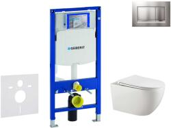 Geberit Duofix - Falsík alatti szerelési rendszer, Gaia WC és softclose ülőke, Sigma20 nyomógomb, matt króm/króm SANI11CA1134 (SANI11CA1134)
