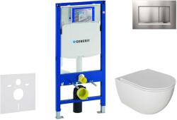 Geberit Duofix - Falra szerelhető szett, Oudee WC és softclose ülés, Sigma30 nyomógombos, matt króm/króm lakkozású SANI11CA1122 (SANI11CA1122)