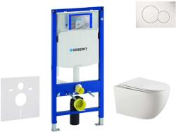 Geberit Duofix - Falsík alatti szerelési rendszer, Gaia WC és softclose ülőke, gombos Sigma01, alpesi fehér SANI11CA3121 (SANI11CA3121)