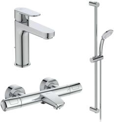 Ideal Standard CeraTherm - Zuhanyszett termosztáttal és mosdócsapteleppel, 3 vízsugár, króm BC985AA (BC985AA)