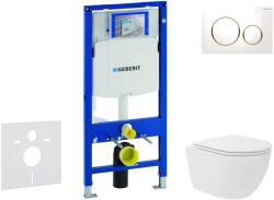 Geberit Duofix - Előfali szerelő készlet, kompakt WC Oudee Vortex és softclose ülőke, Sigma20 vezérlőgomb, fehér/aranyozott SANI11CA3165 (SANI11CA3165)