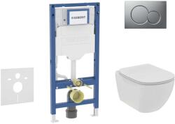 Geberit Duofix - Előfali szerelő készlet, Tesi WC és softclose ülőke, Sigma01 vezérlőgomb, matt króm SANI11CD2110 (SANI11CD2110)