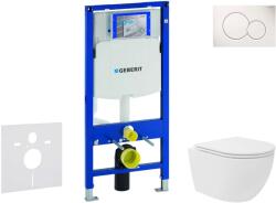 Geberit Duofix - Előfali szerelő készlet, kompakt WC Oudee Vortex és softclose ülőke, Sigma01 vezérlőgomb, alpesi fehér SANI11CA3162 (SANI11CA3162)