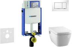 Geberit Kombifix - Modul fali WC-hez nyomógombos Sigma20, fehér/fényes króm + Tece One - zuhanyzós WC és ülőkéje, perem nélküli, SoftClose 110.302. 00.5 NT5 (110.302.00.5 NT5)