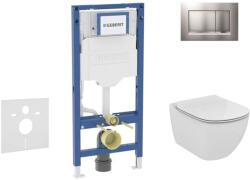 Geberit Duofix - Előfali szerelő készlet, Tesi WC és ülőke, Sigma30 vezérlőgomb, matt króm/króm SANI11CD2122 (SANI11CD2122)