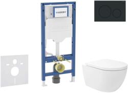 Geberit Duofix - Előfali szerelő készlet, Oudee Vortex WC és softclose ülőke, Sigma20 vezérlőgomb, matt fekete/fekete SANI11CA5146B (SANI11CA5146B)