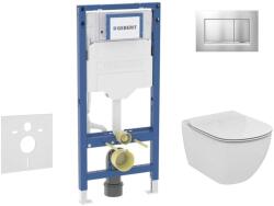 Geberit Duofix - Előfali szerelő készlet, Tesi WC és softclose ülőke, Sigma20 vezérlőgomb, matt króm/króm SANI11CD2138 (SANI11CD2138)