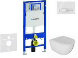 Geberit Duofix - Előfali szerelő készlet, Oudee WC és softclose ülőke, Sigma50 vezélőgomb, króm/alpesi fehér SANI11CA3134 (SANI11CA3134)