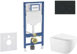 Geberit Duofix - Előfali szerelő készlet, Gaia WC és softclose ülőke, Sigma20 vezérlőgomb, matt fekete/fekete SANI11CA5135B (SANI11CA5135B)