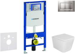 Geberit Duofix - Készlet falra szerelhető, Arkas WC és softclose ülőke, Sigma20 nyomógomb, matt króm/króm lakkozott SANI11CA1113 (SANI11CA1113)
