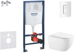 GROHE Rapid SL - Előfali szerelő készlet, Gaia WC és softclose ülőke, Skate Cosmopolitan vezérlőgomb, alpesi fehér SANI11BA3102 (SANI11BA3102)