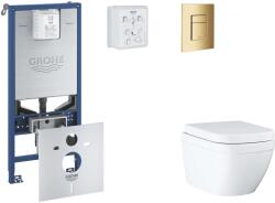 GROHE Rapid SLX - Készlet fali beépítéshez, WC, SoftClose ülőkével és Skate Cosmopolitan gombbal, Triple Vortex, Cool Sunrise SANI11BB4107 (SANI11BB4107)