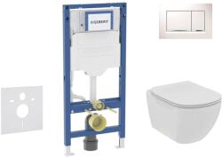 Geberit Duofix - Előfali szerelőkészlet, Tesi WC és softclose ülőke, Sigma30 vezérlőgomb, fehér/króm SANI11CD3112 (SANI11CD3112)