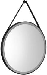 SAPHO - Tükör LED fénnyel, 60 cm átmérőjű, érintésérzékelővel, matt fekete színű SG060 (SG060)