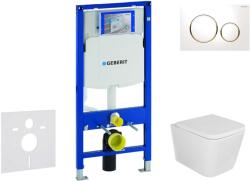 Geberit Duofix - Előfali szerelő készlet, Arkas I WC ülőke, softclose, Sigma20 vezérlőgomb, fehér/aranyozott SANI11CA3154 (SANI11CA3154)