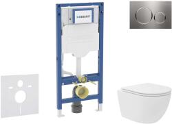 Geberit Duofix - Előfali szerelő készlet, Oudee Vortex kompakt WC és softclose ülőke, Sigma20 vezérlőgomb, acél SANI11CA6106B (SANI11CA6106B)