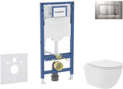 Geberit Duofix - Előfali szerelő készlet, kompakt WC Oudee Vortex és softclose ülőke, Sigma20 vezérlőgomb, lakkozott króm matt/króm SANI11CA1142B (SANI11CA1142B)