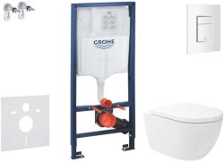 GROHE Rapid SL - Előfali szerelő készlet, Oudee Vortex WC és softclose ülőke, Skate Cosmopolitan vezérlőgomb, alpesi fehér SANI11BA3108 (SANI11BA3108)