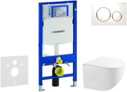 Geberit Duofix - Előfali szerelő készlet, Gaia kompakt WC, softclose ülőke, Sigma20 vezérlőgomb, fehér/aranyozott SANI11CA3147 (SANI11CA3147)