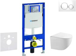 Geberit Duofix - Falsík alatti szerelési rendszer, Gaia WC és softclose ülőkével, Sigma20 gomb, fehér/króm SANI11CA3118 (SANI11CA3118)