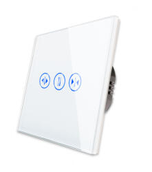 Bingoelec Függöny kapcsoló, WiFi, üveg előlap (C201-WH)