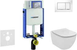 Geberit Kombifix - Ideal Standard Tesi fali WC és ülőkés szett, Sigma20 gombok, Aquablade, SoftClose, fehér/fényes króm, fehér/fényes króm 110.302. 00.5 NU5 (110.302.00.5 NU5)