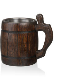 ATMOWOOD Tölgyfa korsó rozsdamentes acél betéttel - sötét (kufel z metalem ciemny)