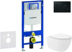 Geberit Duofix - Előfali szerelő készlet, Oudee Vortex WC és softclose ülőke, Sigma01 vezérlőgomb, fekete SANI11CA5151 (SANI11CA5151)