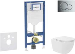 Geberit Duofix - Előfali szerelő készlet, kompakt WC Oudee Vortex és softclose ülőke, Sigma01 vezérlőgomb, fényes króm SANI11CA1140B (SANI11CA1140B)