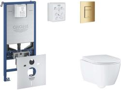 GROHE Rapid SLX - Készlet fali beépítéshez, WC, SoftClose ülőkével és Skate Cosmopolitan gombbal, Cool Sunrise SANI11BB4117 (SANI11BB4117)